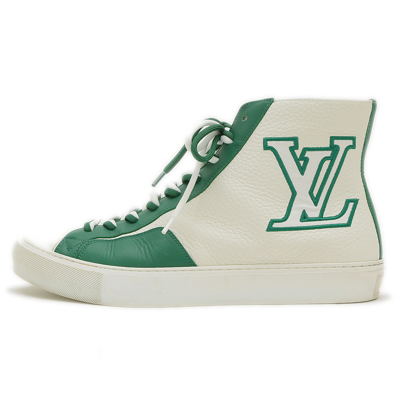 ルイ?ヴィトン スニーカー タトゥーライン ハイカット レザー ホワイト/グリーン メンズ #7