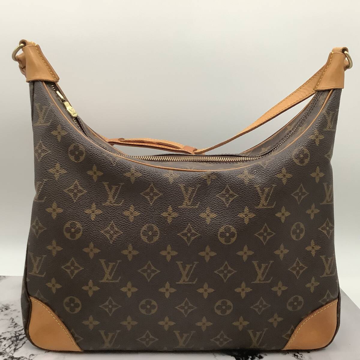 1円 美品 ルイヴィトン Louis Vuitton ブローニュ ショルダーバッグ ハンドバッグ モノグラム 肩掛け 斜め掛け ベタなし 保存袋あり