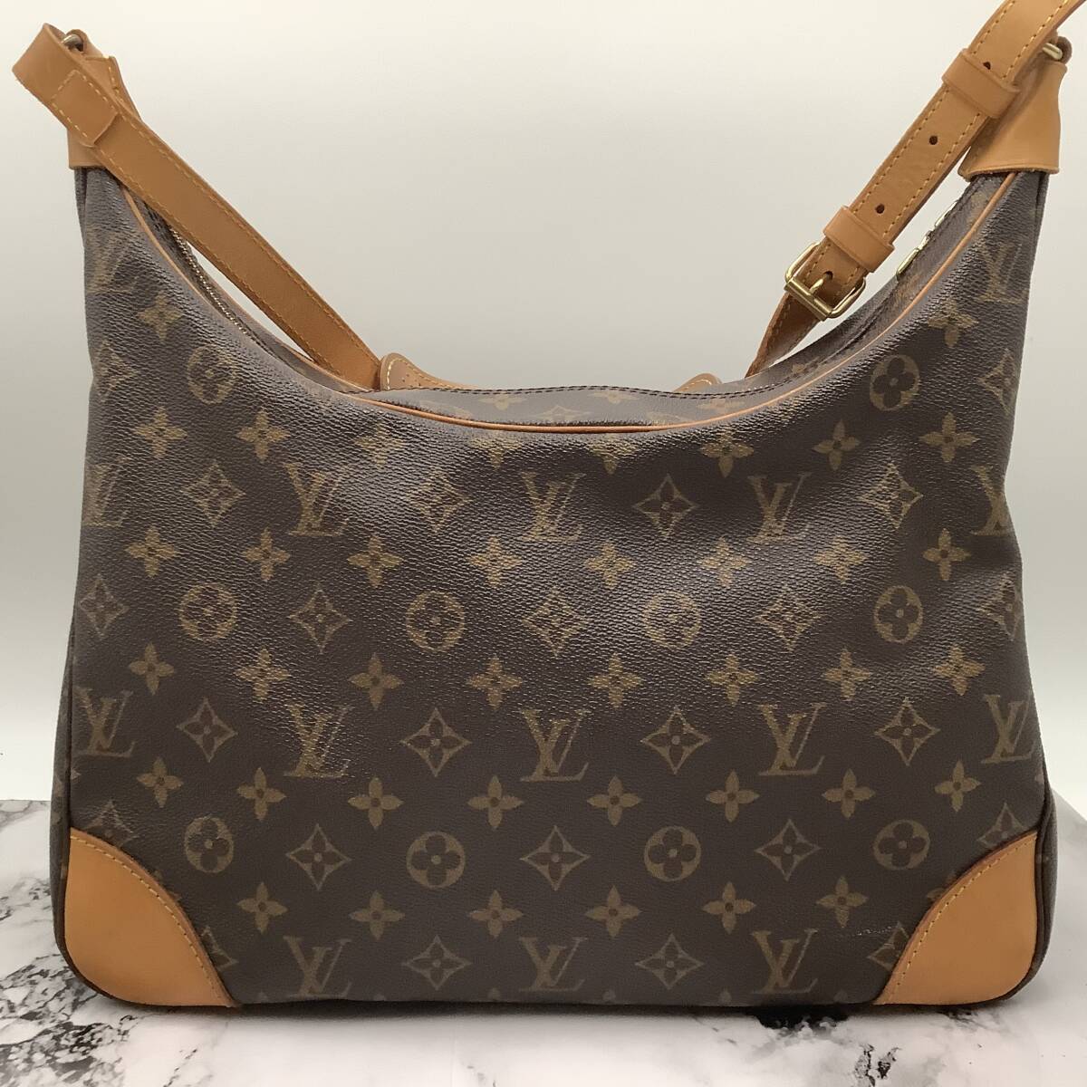 1円 美品 ルイヴィトン Louis Vuitton ブローニュ ショルダーバッグ ハンドバッグ モノグラム 肩掛け 斜め掛け ベタなし 保存袋あり