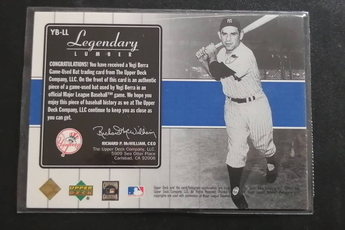 Yankees Yogi Berra Batcardyan Keith yogi*bela bat карта автограф 