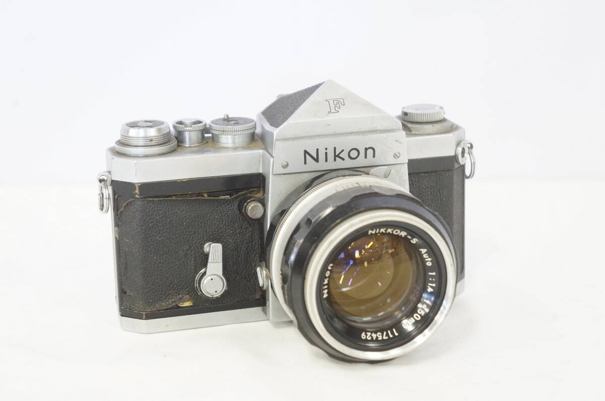 ⑨ Nikon ニコン F アイレベル シルバー 一眼レフ フィルムカメラ NIKKOR-S Auto F1.4 50mm レンズ 0604216011