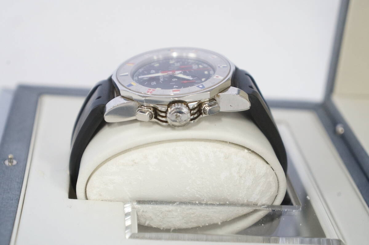 電池交換済 稼働品 CORUM コルム アドミラルズカップ 196.530.20 クロノグラフ デイト メンズ クォーツ 腕時計 箱付き 4805086011