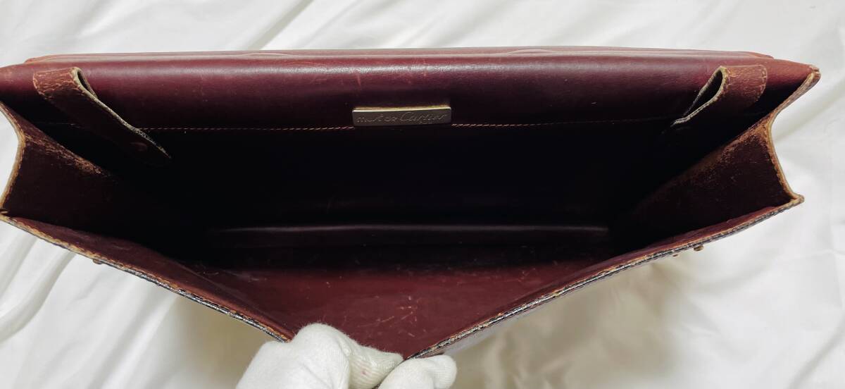 ヴィンテージ カルティエ Cartier  マストライン レザー ロゴ  ビジネスバッグ A4入 _画像9