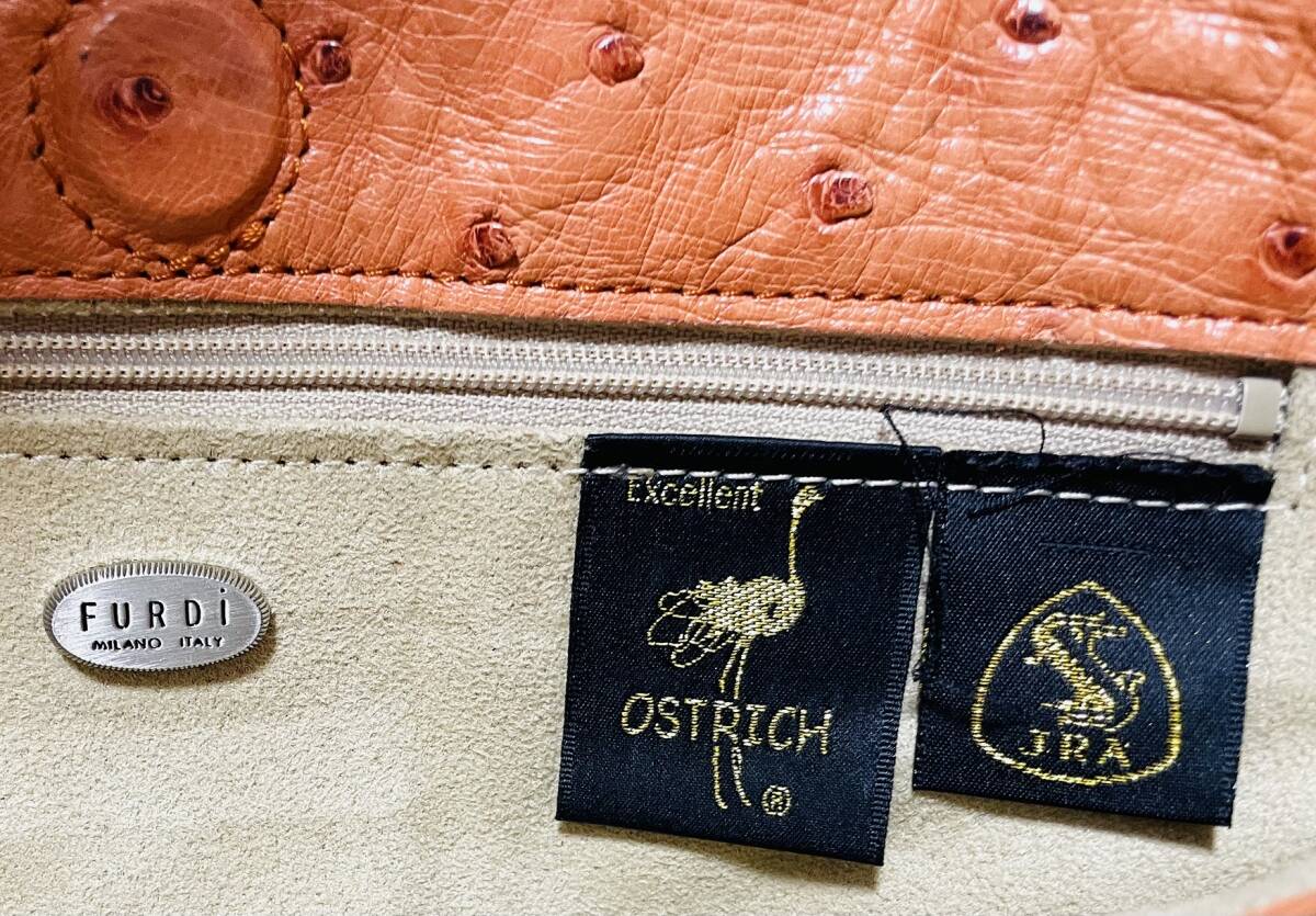  сделано в Японии JRA FURDIfa Rudy Ostrich ручная сумочка 