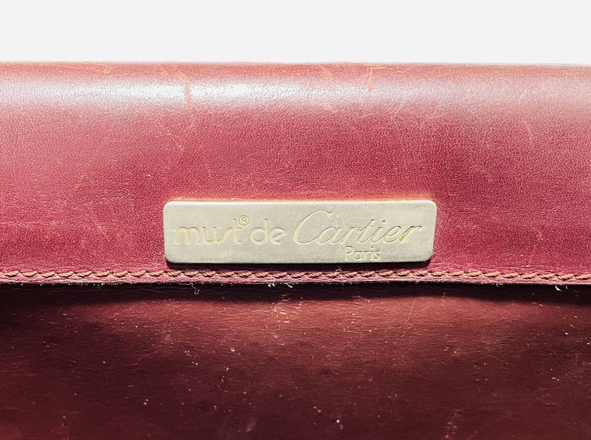 ヴィンテージ カルティエ Cartier  マストライン レザー ロゴ  ビジネスバッグ A4入 _画像10