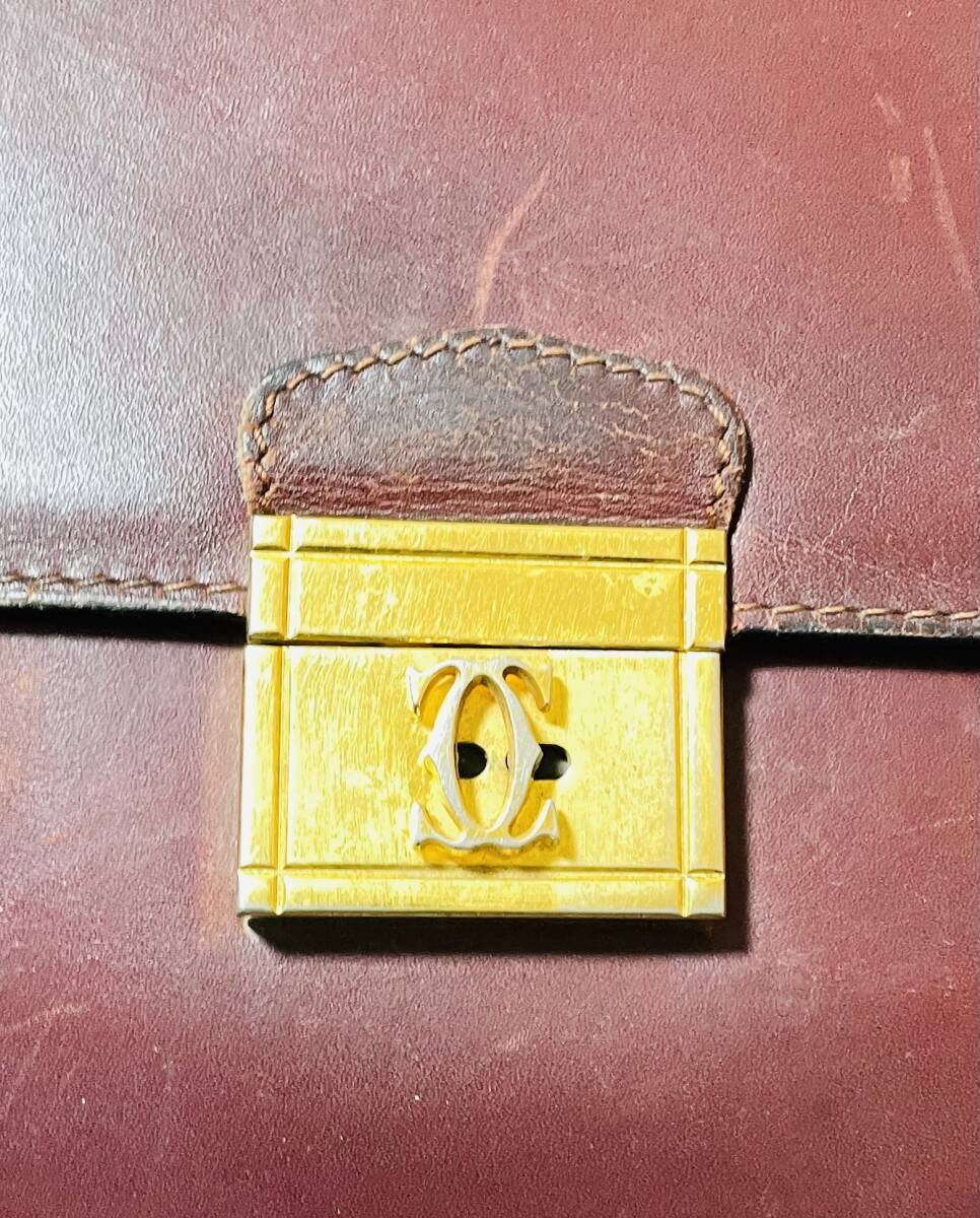 ヴィンテージ カルティエ Cartier  マストライン レザー ロゴ  ビジネスバッグ A4入 _画像6