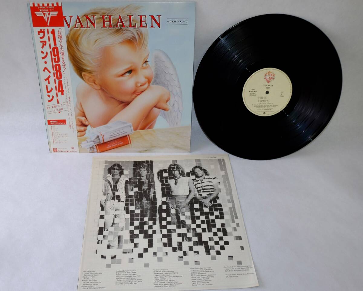  ヴァン?ヘイレン VAN HALEN 1984 背面反転印刷ジャケット 　帯 ライナー付 P-11369 國內(nèi)盤LP