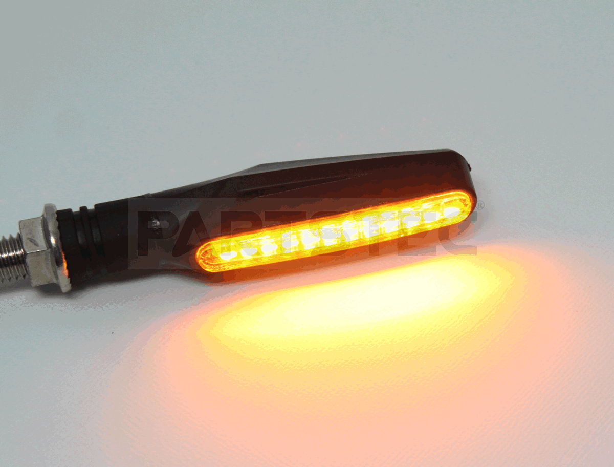 ★訳あり品★ DC12V バイク 汎用 LED ウインカー メタリックレッド 左右セット M10 12連 SMD / 134-18×2 JP NG*