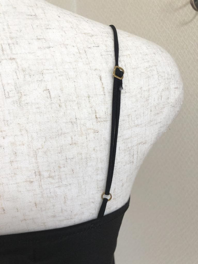 デュラスアンビエント レディース キャミソール ビスチェ レース付き 黒 ブラック_画像4