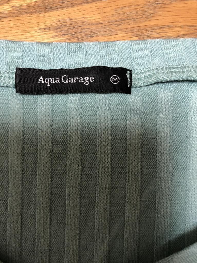 aquagarage（アクアガレージ）レディース　カットソー　長袖 vネック エメラルドグリーン 無地_画像4