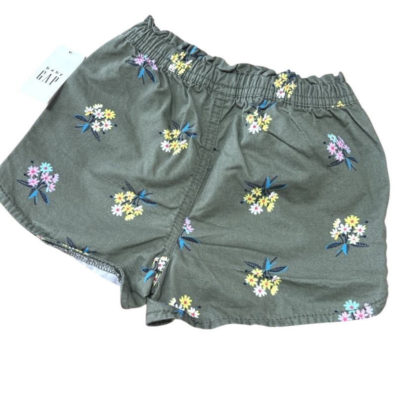 GAP ショートパンツ フラワープリント モスグリーン 90