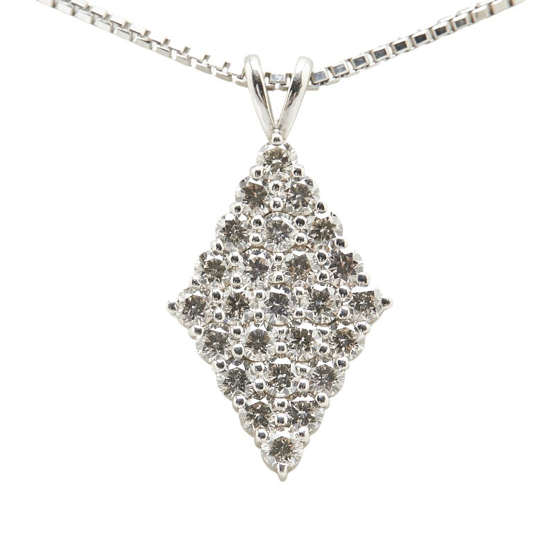 Pt900 платина Pt850 платина diamond 2.00ct.. форма венецианский цепь колье женский б/у 