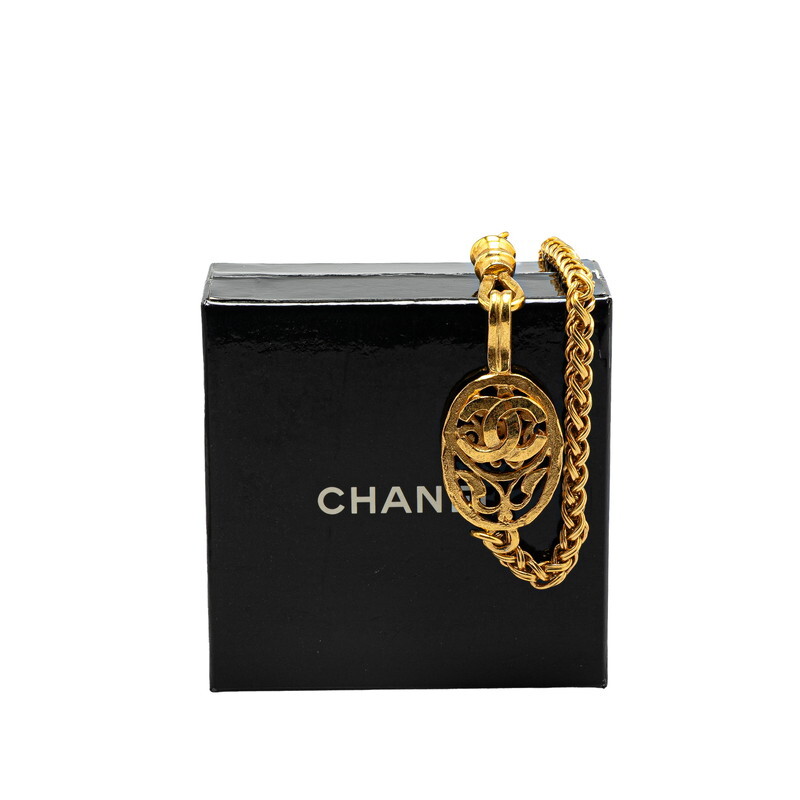  Chanel Vintage здесь Mark колье Gold металлизированный женский CHANEL [ б/у ]