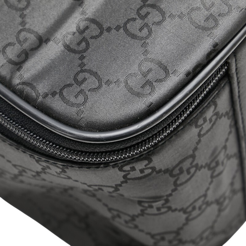  Gucci GG нейлон сумка "Boston bag" путешествие сумка черный нейлон кожа женский GUCCI [ б/у ]