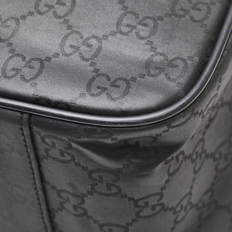  Gucci GG нейлон сумка "Boston bag" путешествие сумка черный нейлон кожа женский GUCCI [ б/у ]
