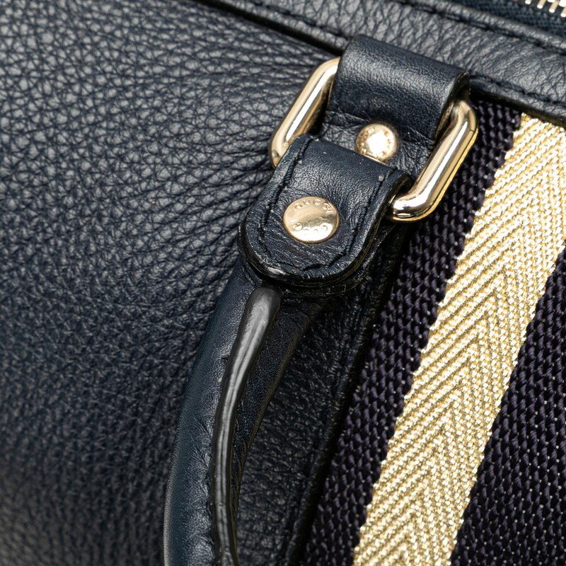 Gucci GG парусина Sherry линия Mini сумка "Boston bag" сумка на плечо 2WAY 247205 черный Gold парусина GUCCI [ б/у ]