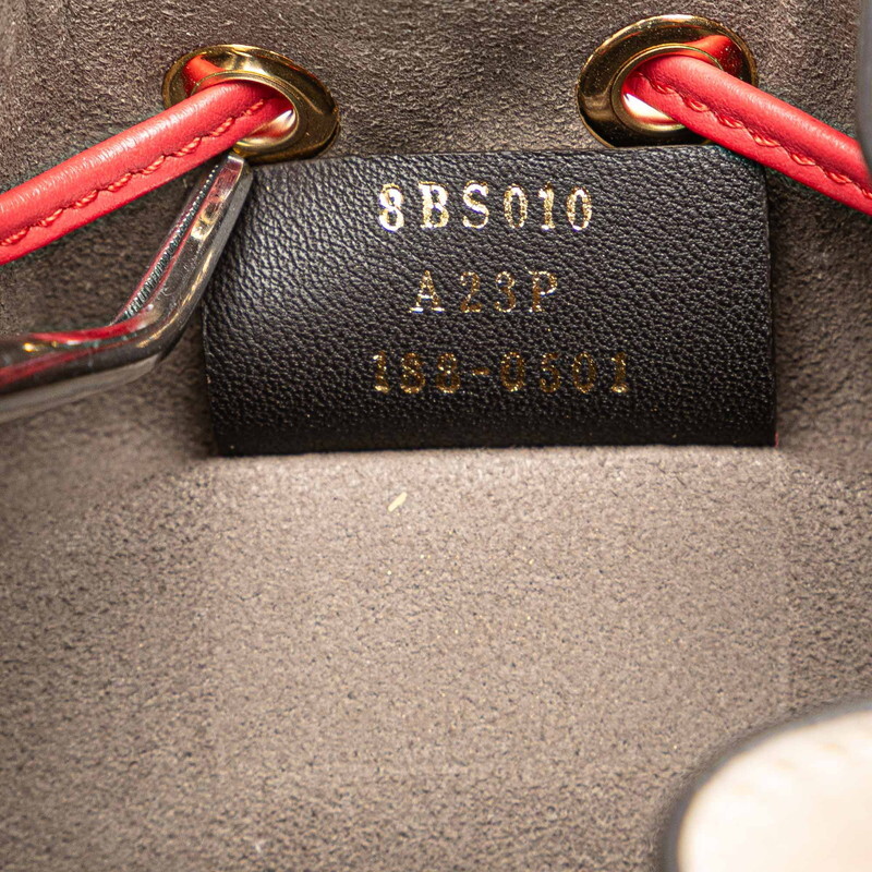  Fendi montorezo-ru наклонный .. сумка на плечо 8BS010 бежевый красный кожа женский FENDI [ б/у ]