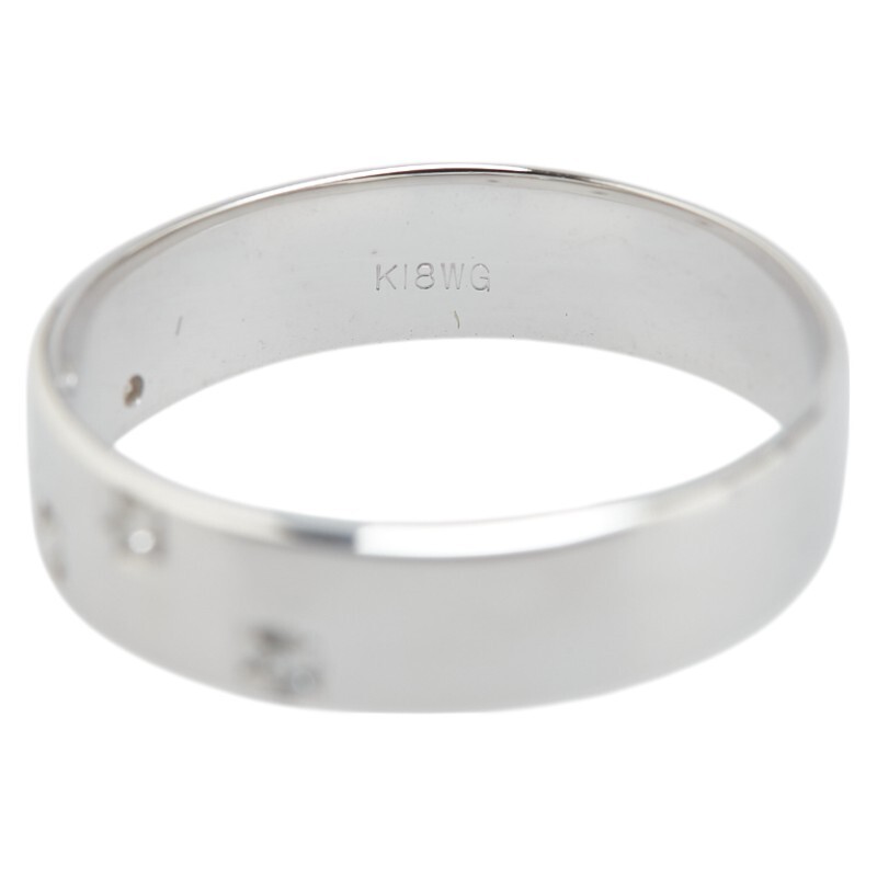 K18WG ホワイトゴールド ダイヤ0.05ct リング 指輪 レディース 13號(hào) 中古
