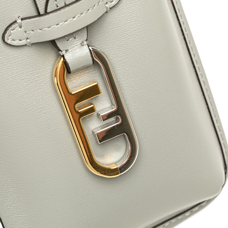 フェンディ フォンホルダー ポーチ ショルダーバッグ 7AS131 グレー レザー レディース FENDI 【中古】