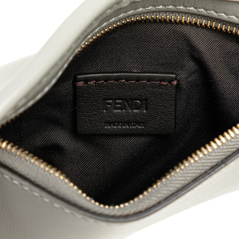 フェンディ フォンホルダー ポーチ ショルダーバッグ 7AS131 グレー レザー レディース FENDI 【中古】