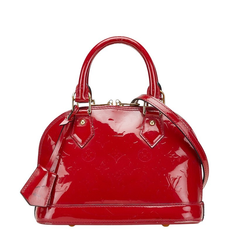 ルイ ヴィトン モノグラム ヴェルニ アルマBB ハンドバッグ ショルダーバッグ 2WAY M90174 スリーズ レッド LOUIS VUITTON 【中古】_画像1