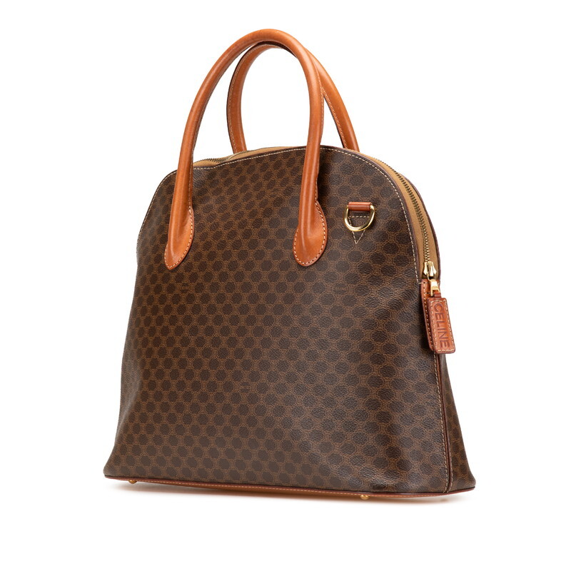セリーヌ マカダム ハンドバッグ ショルダーバッグ 2WAY ブラウン PVC レザー レディース CELINE 【中古】