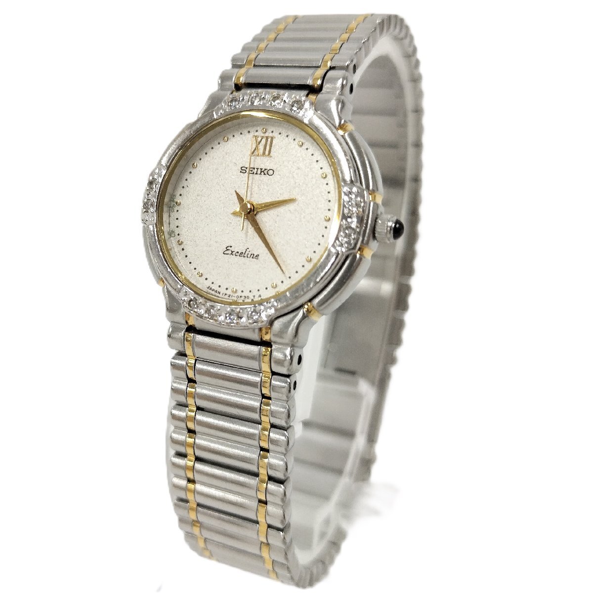 ●SEIKO セイコー エクセリーヌ レディース腕時(shí)計(jì) シルバー文字盤 １F21-0D60 クォーツ 中古[ne]u844