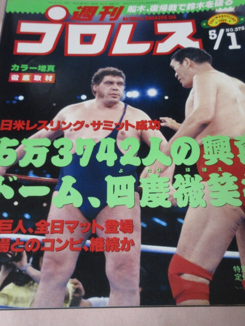 「週刊プロレス　NO.375　1990．5／1」船木対鈴木　M斎藤AWA転落　Uウォリアー対デビアス　ベースボールマガジン社 