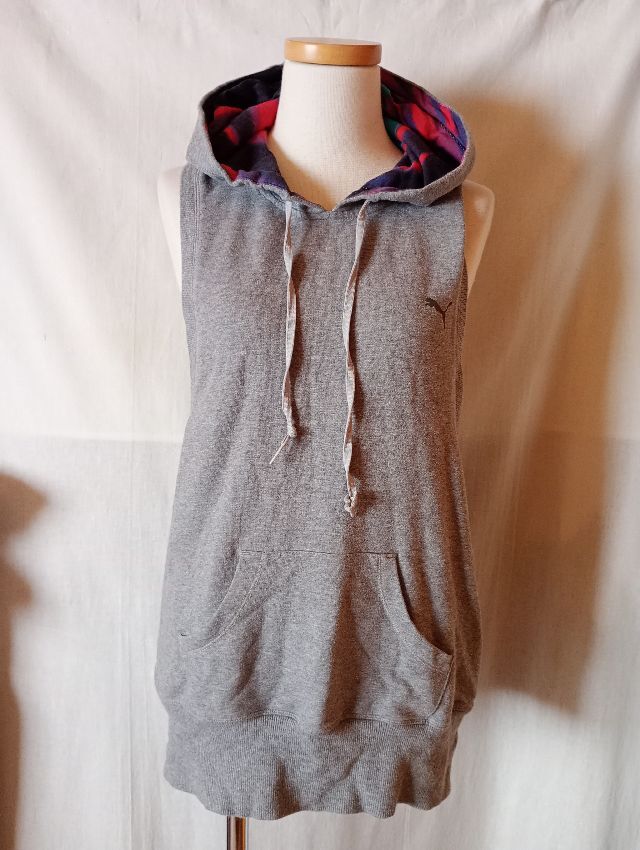 PUMA プーマ ノースリーブパーカー Lサイズ グレー レディース トップス プルオーバー_画像1