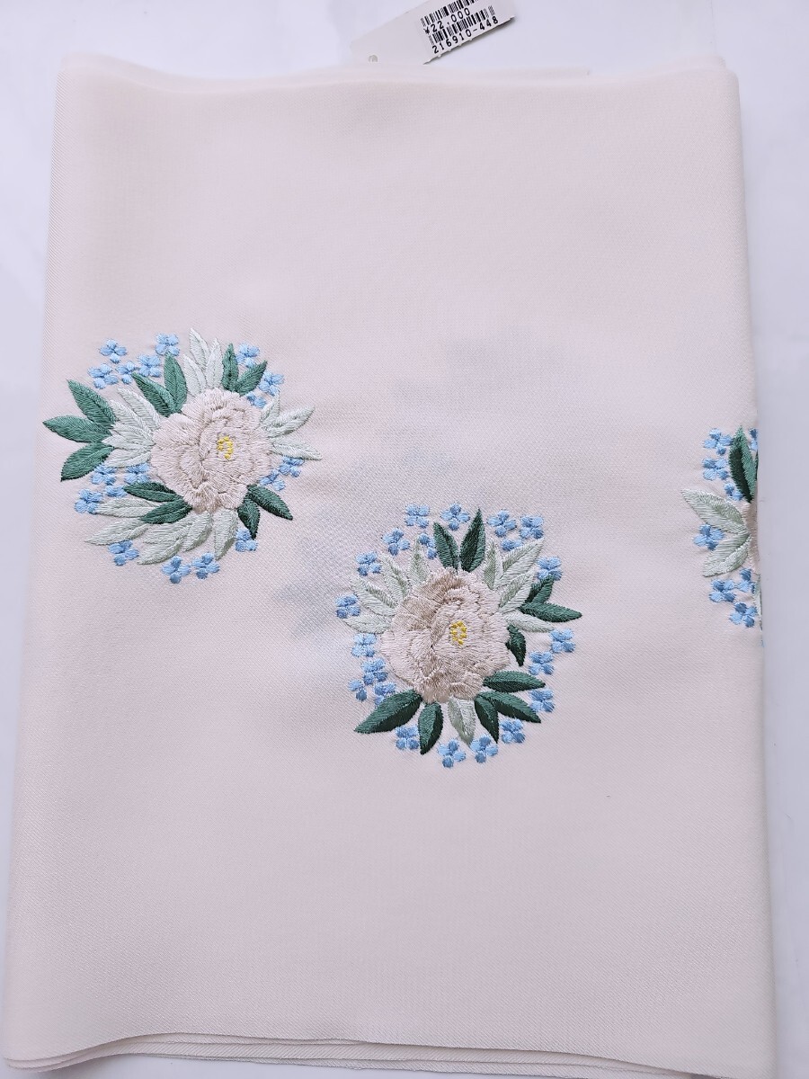 すずや■606新品未使用國(guó)産刺繍帯揚(yáng)げ　オフホワイト系