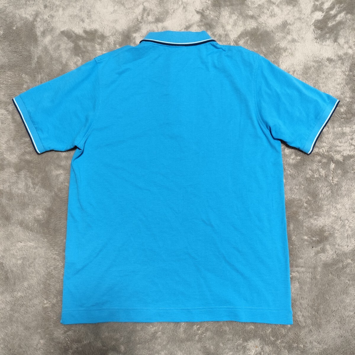 ラコステ LACOSTE 半袖鹿の子ポロシャツ 水色 サイズ5 メンズL?XL相當(dāng)