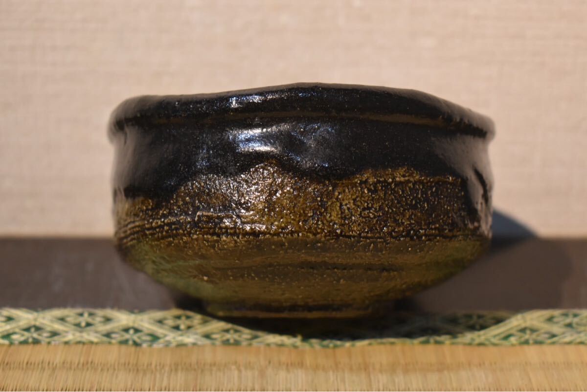 【大放出セール】 GE】Z622【コレクター所蔵品】楽吉左衛門 黒織部茶碗/日本美術 工芸品