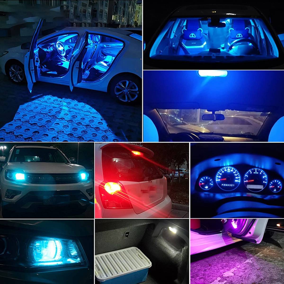 12V LEDバルブ 10個セット ポジションランプ ルームランプ ナンバー燈 室內(nèi)燈 インジケーター球 ホワイト 白 T10 ウェッジ球 電球 汎用