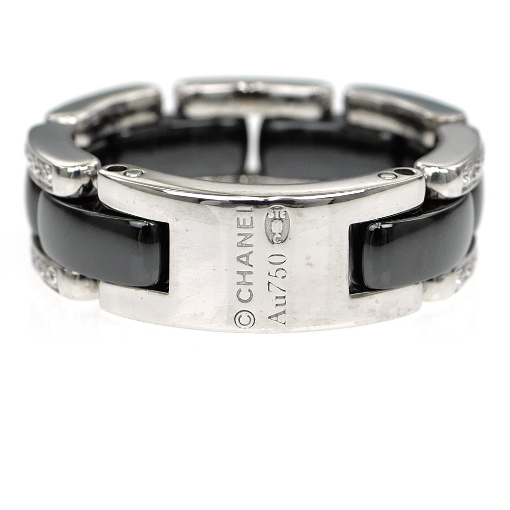 【名東】シャネル ウルトラ リング 750WG K18 ホワイトゴールド ブラックセラミック ダイヤ 56 ジュエリー_画像3