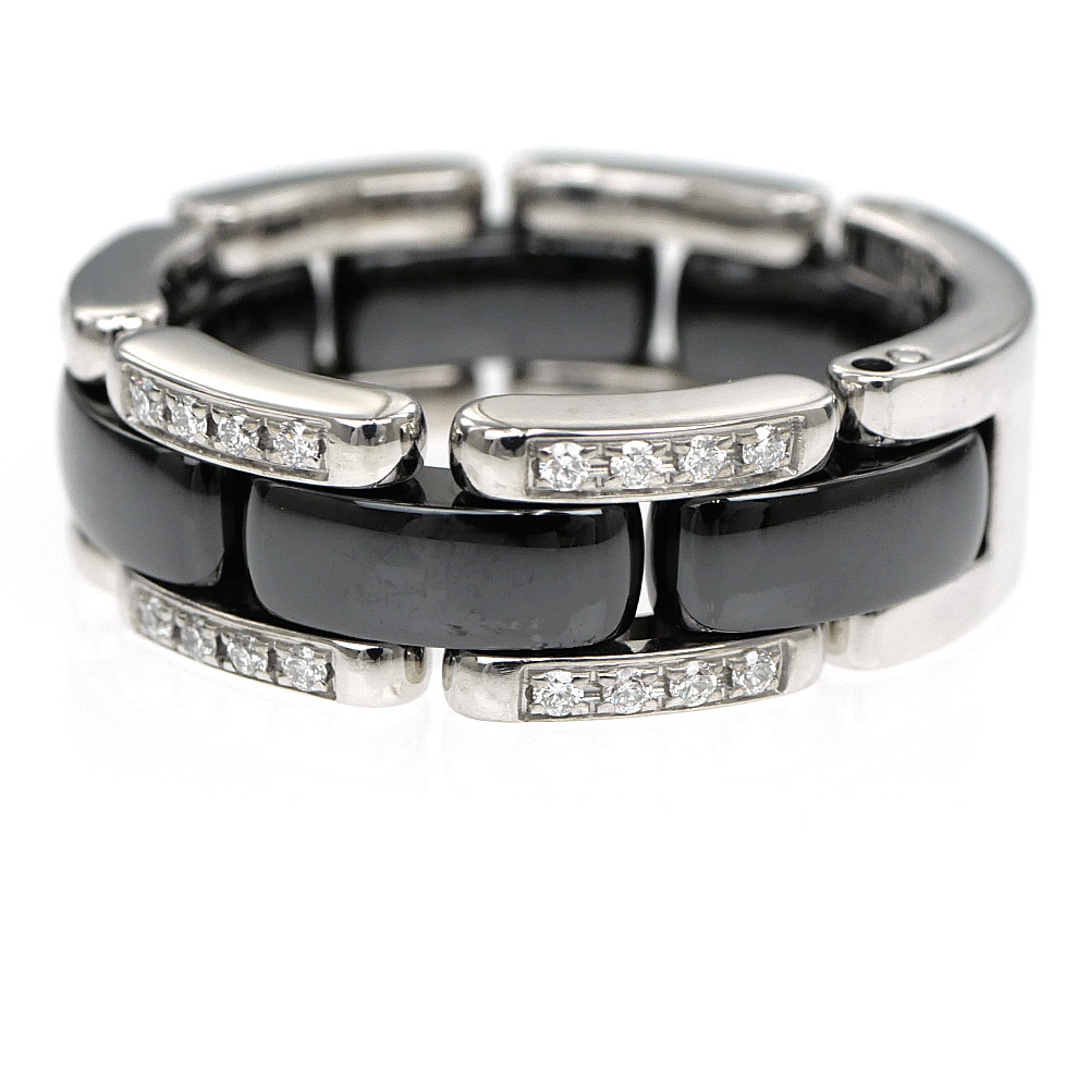 【名東】シャネル ウルトラ リング 750WG K18 ホワイトゴールド ブラックセラミック ダイヤ 56 ジュエリー_画像4