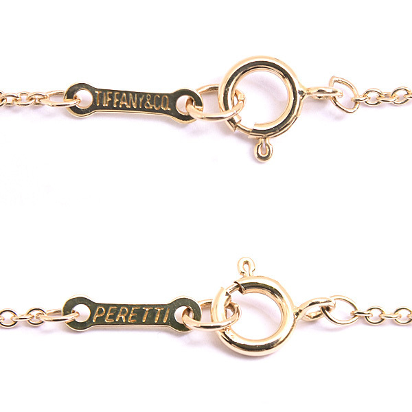 ティファニー ネックレス レディース オープンハート ダイヤモンド ペンダント イエローゴールド 750YG TIFFANY 中古_画像9