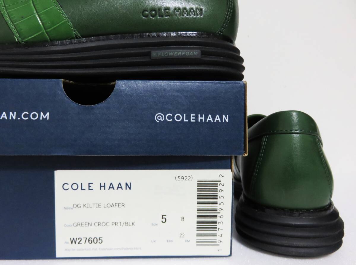 新品 COLE HAAN × emmi OG KILTIE LOAFER 5 グリーン オリジナルグランド コールハーン エミ キルト タッセル ローファー 22 別注 コラボ