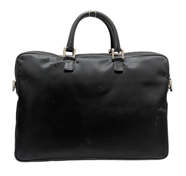 バーバリー ビジネスバッグ ブリーフケース ナイロンキャンバス レザー 黒 ブラック BURBERRY メンズ 【中古】