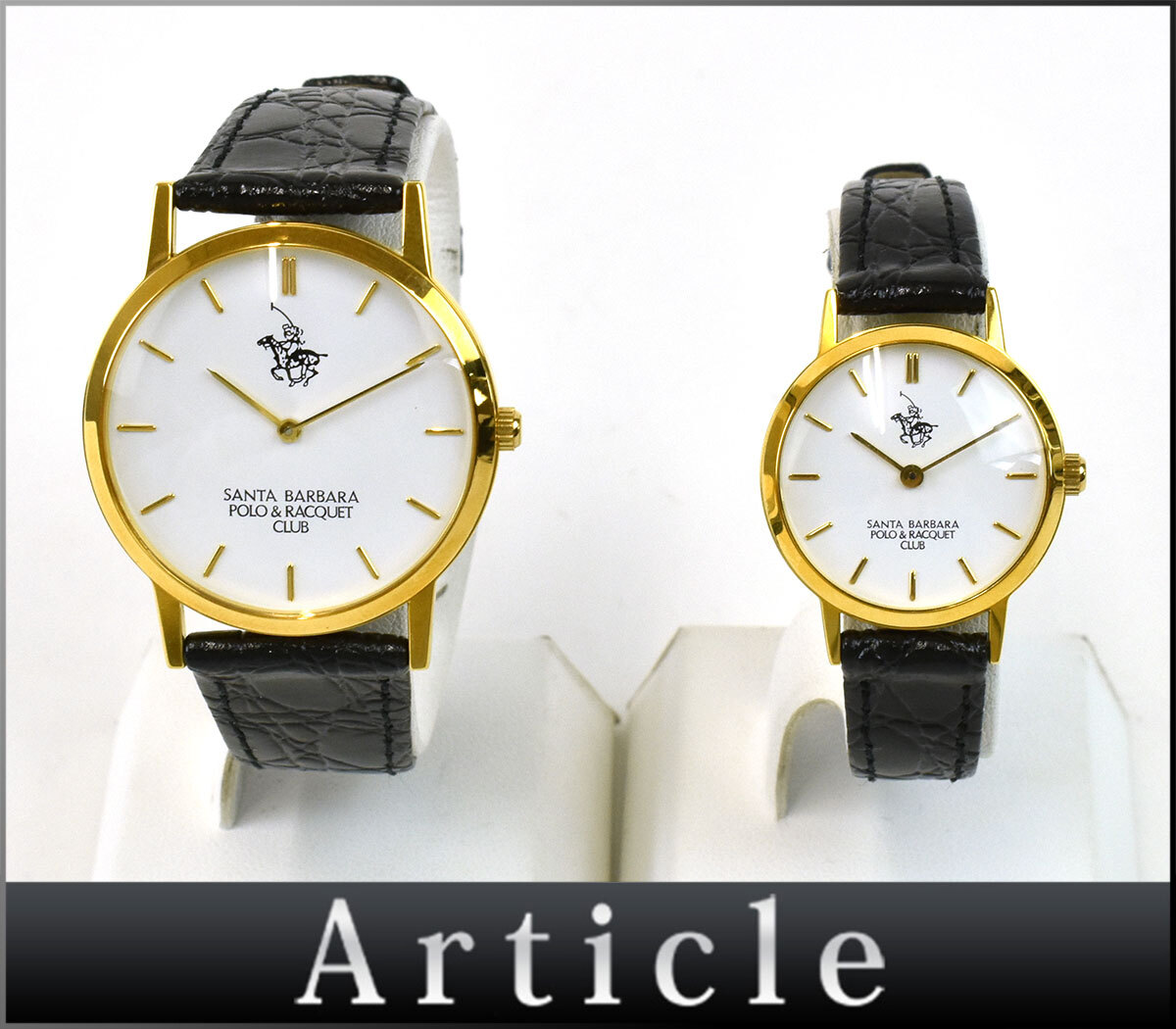 801707◆美品 動(dòng)作確認(rèn)済 Santa Barbara Polo & Racquet Club サンタ バーバラ ペアウォッチ 腕時(shí)計(jì) クォーツ 2239M 2240M/ D