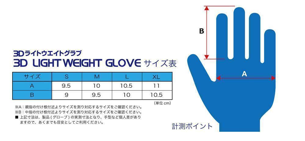新品未使用　FET３Dライトウエイトレーシンググローブ RD/WHT Lサイズ