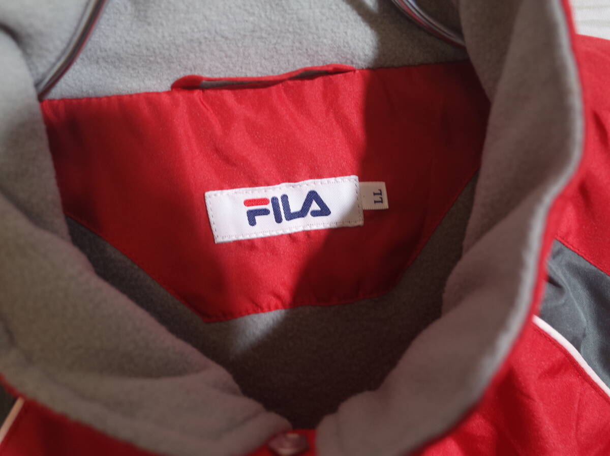 メンズ pm214 FILA フィラ フルジップ ウインドブレーカー ジャケット LL レッド 赤