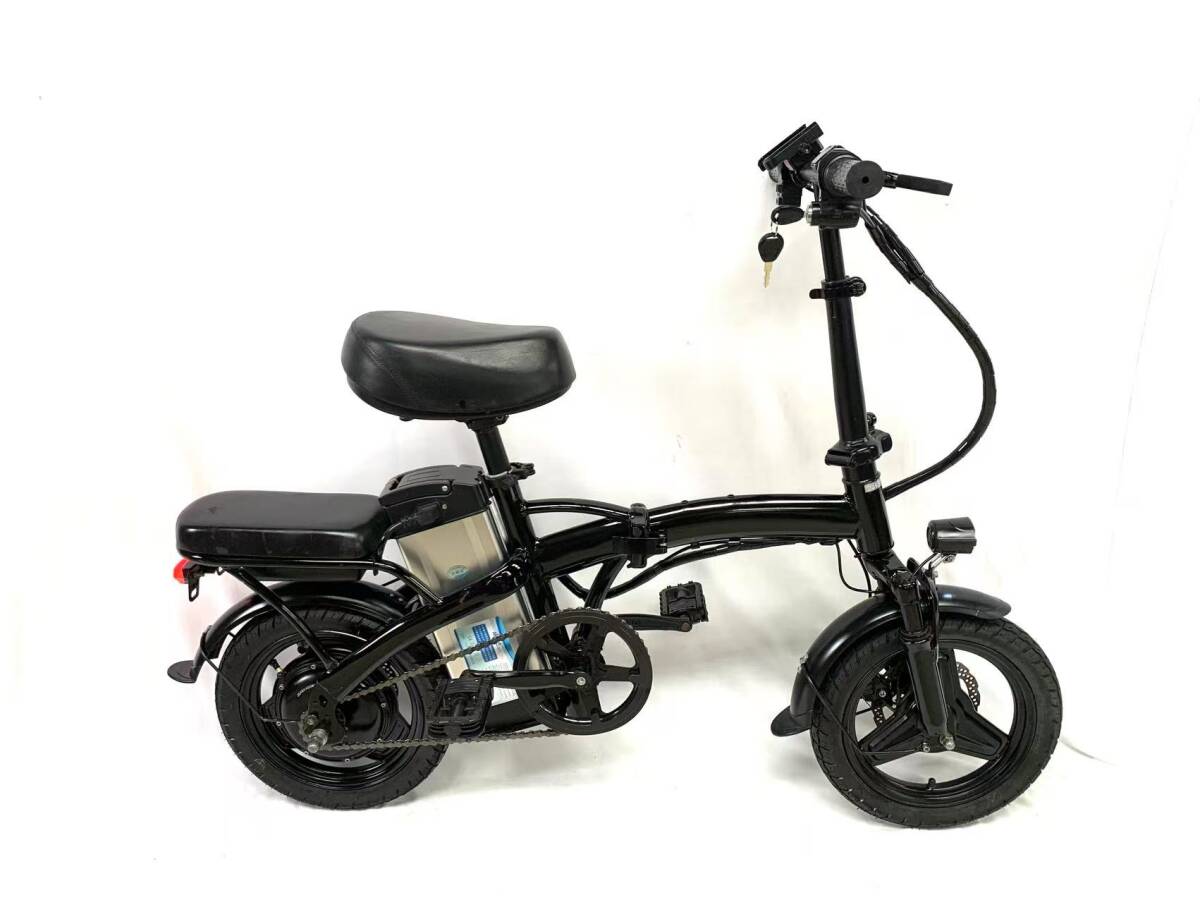 1円～ディスク式 MTB 折り畳みフル電動自転車 48V 12Ah 14インチ 動作確認(rèn)済 ZJ 9318