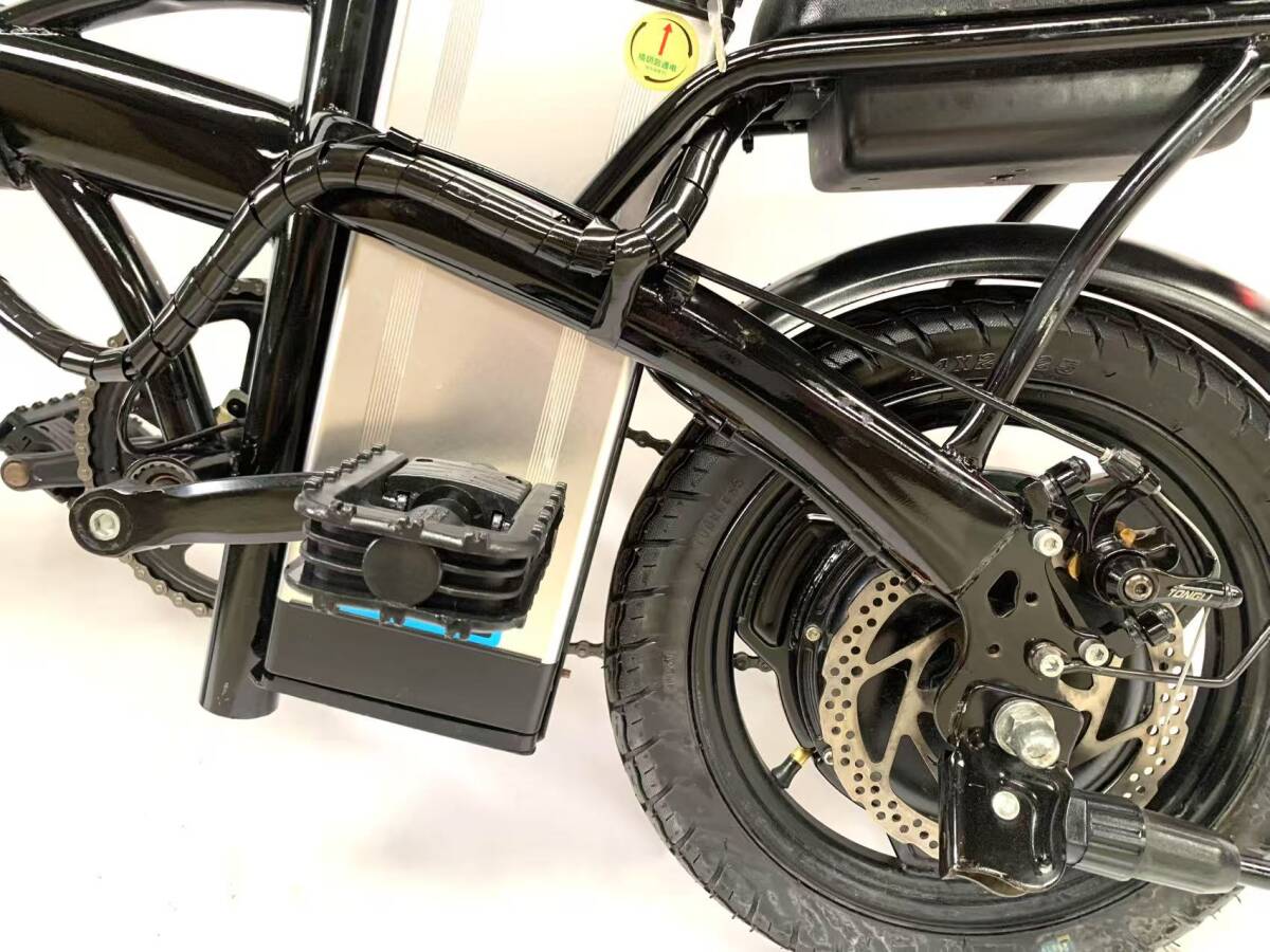 1円～ディスク式 MTB 折り畳みフル電動自転車 48V 12Ah 14インチ 動作確認(rèn)済 ZJ 9318