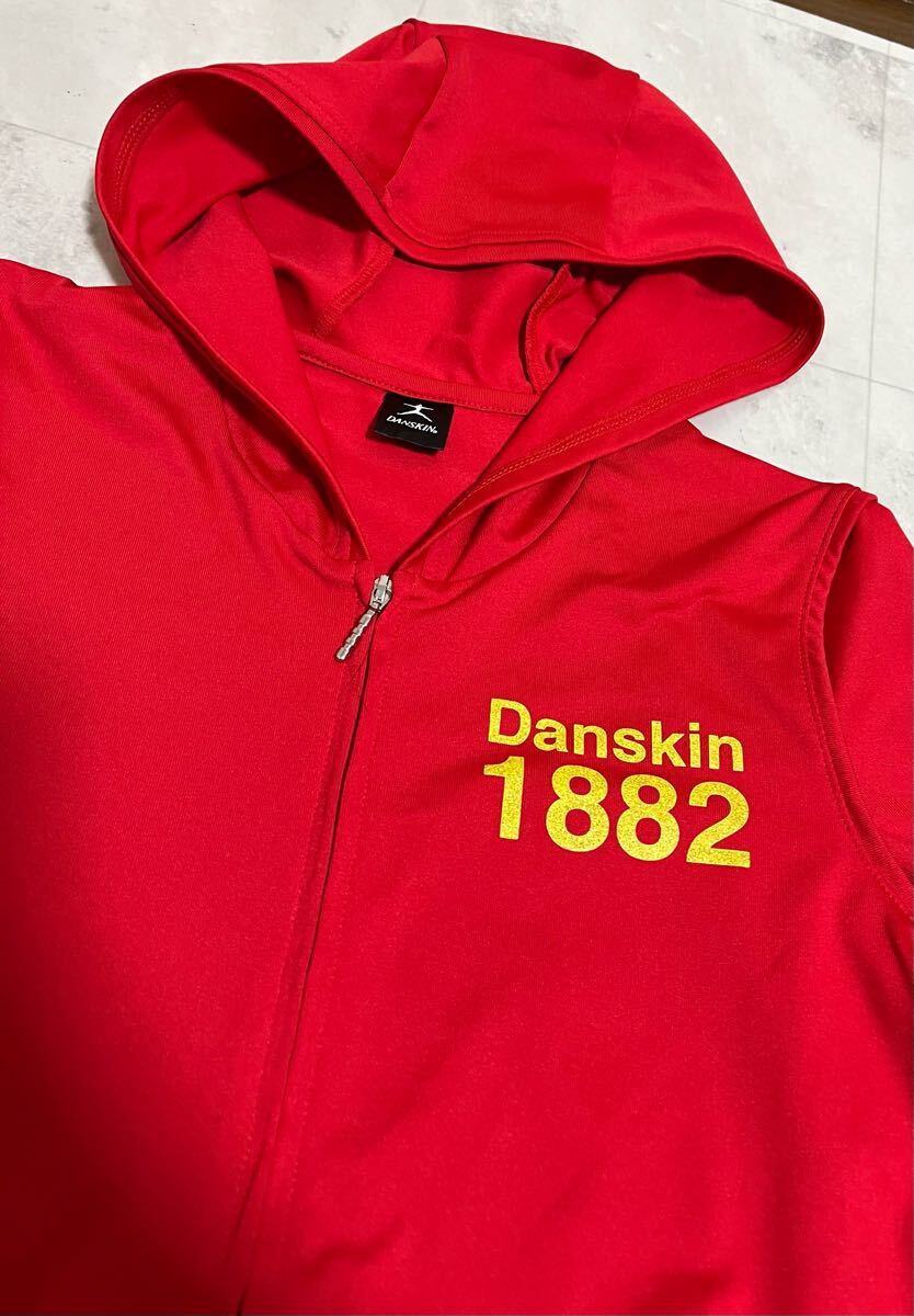 DANSKIN ダンキン ジップアップ パーカー 135-145 140 赤 レッド_画像2