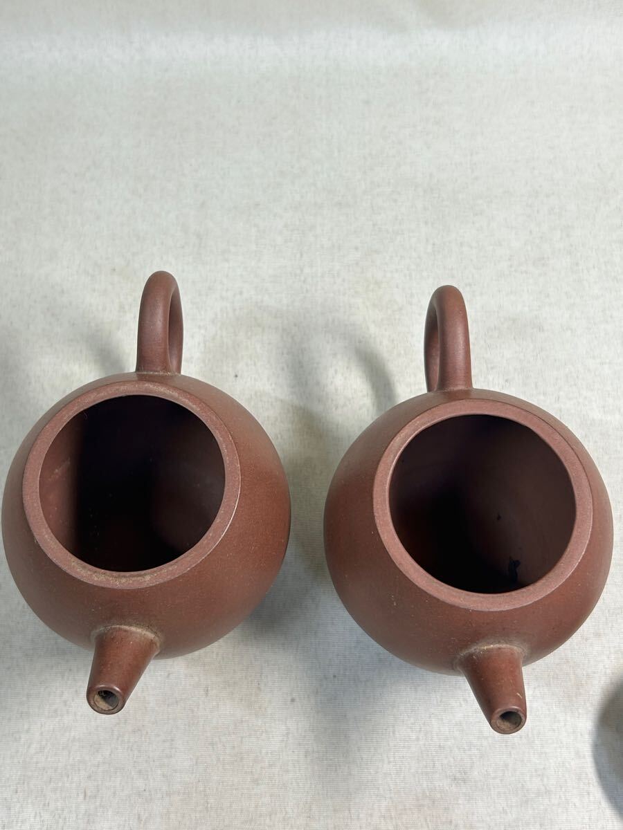 煎茶器 急須 紫泥 中国古玩 鉄砲口 茶道具 宜興窯 朱泥 紫砂