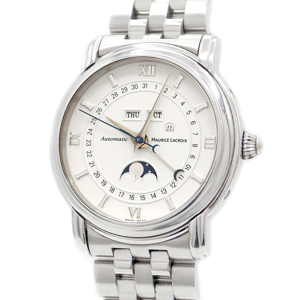 MAURICE LACROIX モーリスラクロア マスターピース ムーンフェイズ 里スケ 50ｍ防水 トリプルカレンダー SS メンズ 自動(dòng)巻き