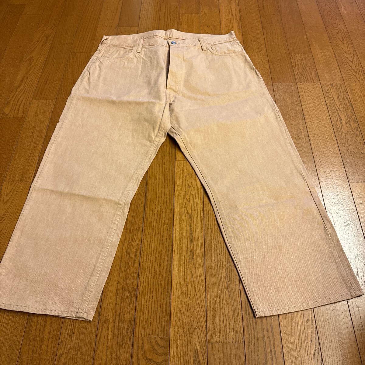 エヴィス！EVISU！ デニム ベージュ！W40！大きめの男性向け！100円スタート！