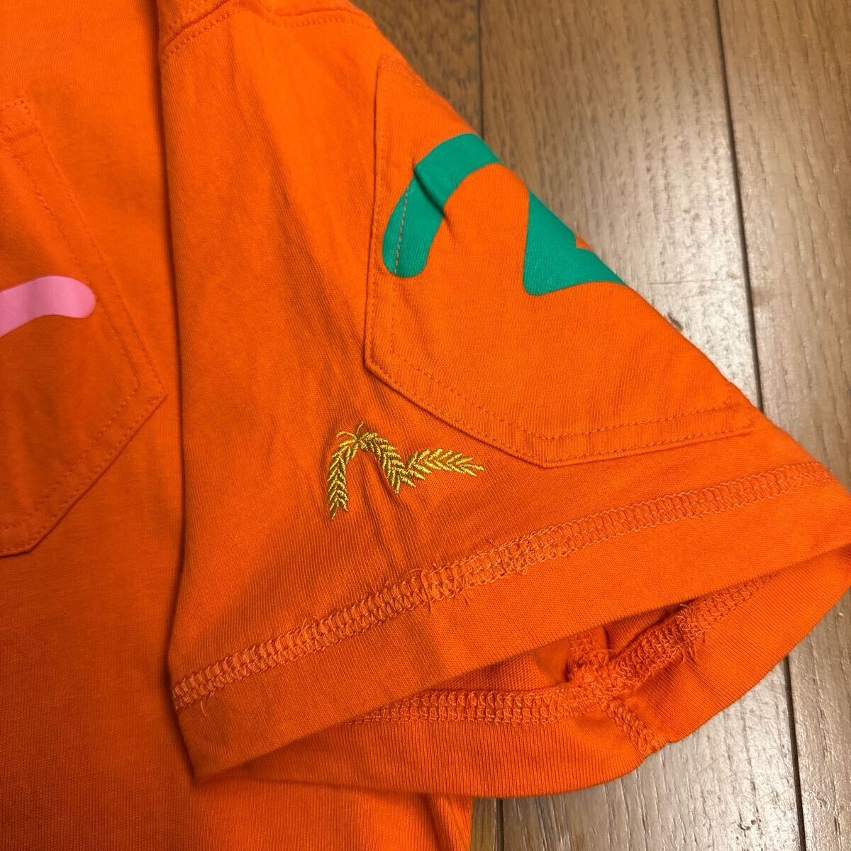エヴィス！EVISU！ 半袖 Tシャツ！オレンジ！42！大きめの男性向け！100円スタート！