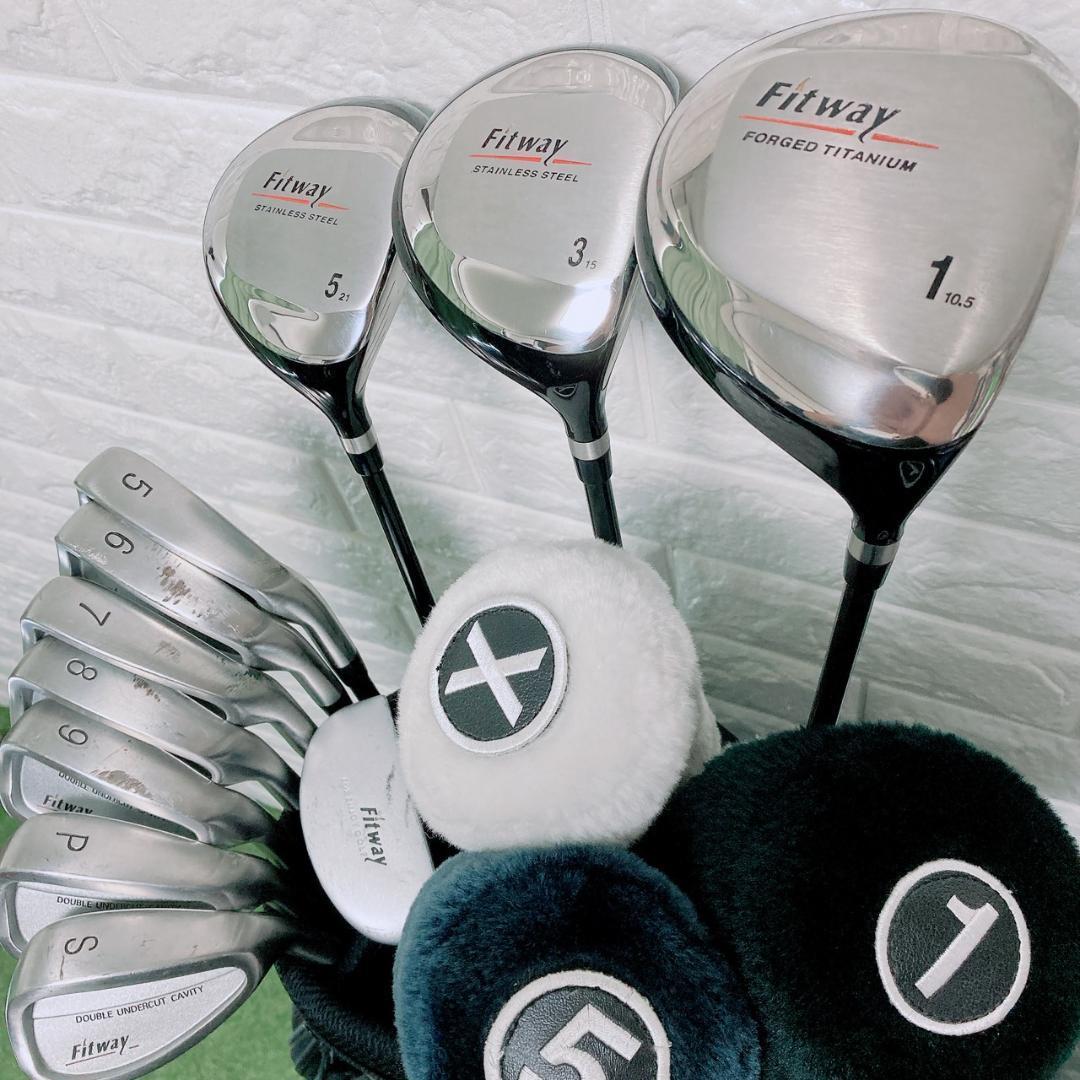 フィットウェイ メンズゴルフ11本セット 右利き用 キャディバッグ ゴルフクラブセット FITWAY フィットウェイ 11本 キャディバッグ