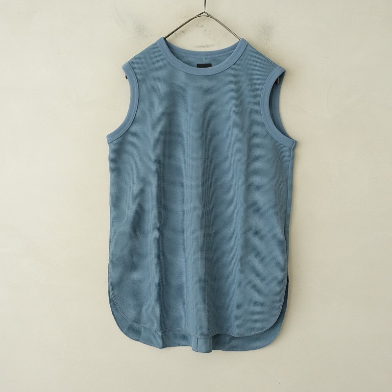 【美品】レリル lelill *ワッフルノースリーブプルオーバー*38ライトブルー水色シャツ(25-2504-139)【10E52】
